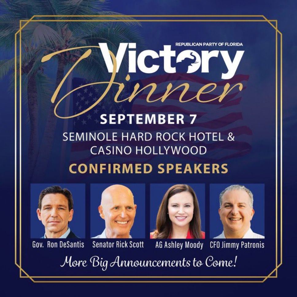 Victory Dinner with Gov. Ron DeSantis, Senator Rick Scott and more